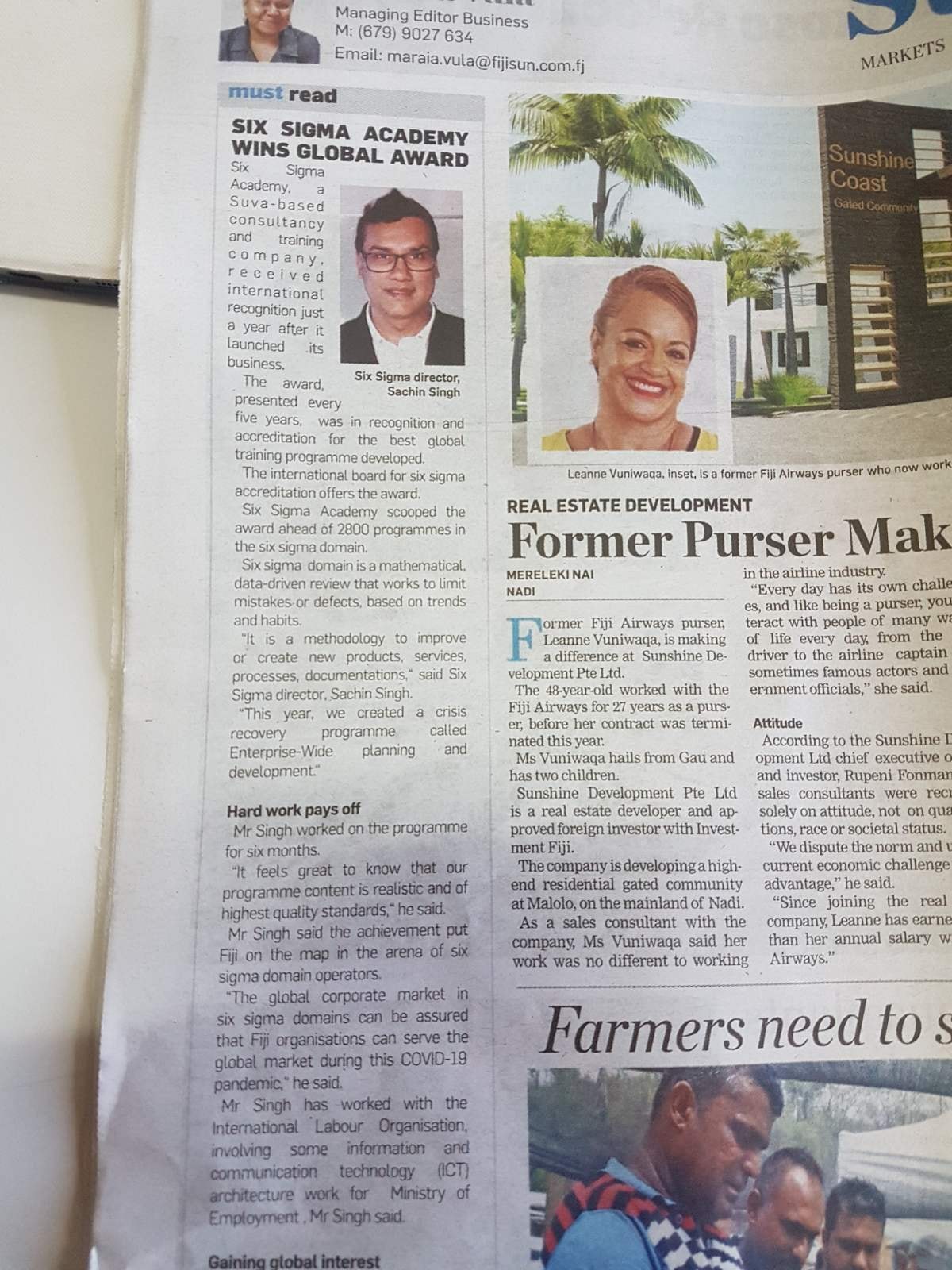 Fiji Sun Award